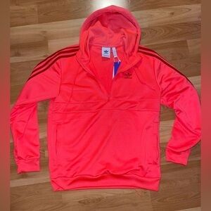 ADIDAS Coral Pink Womens Half Zip Hoodie ADIDAS Coral Pink Womens Half Z…